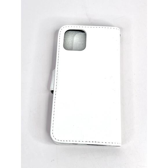 White Leather Flip Case Apple iPhone 11 Pro /  XS Max Magnetic Phone Case - Picture 5 of 6